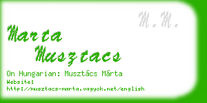 marta musztacs business card